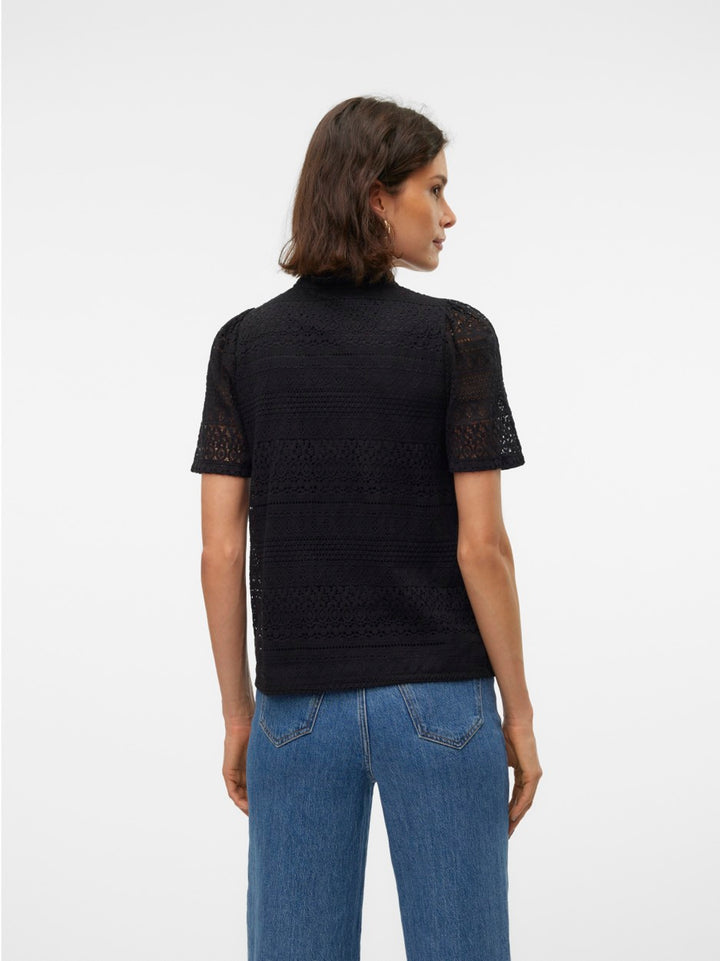 Vmhoney Lace Ss Tassel Top - Zwart