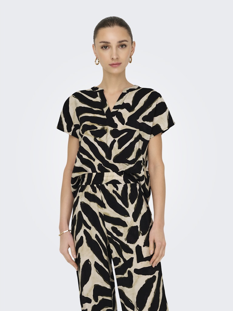 Jdyjasmine S/s Top Wvn - Zwart Dessin