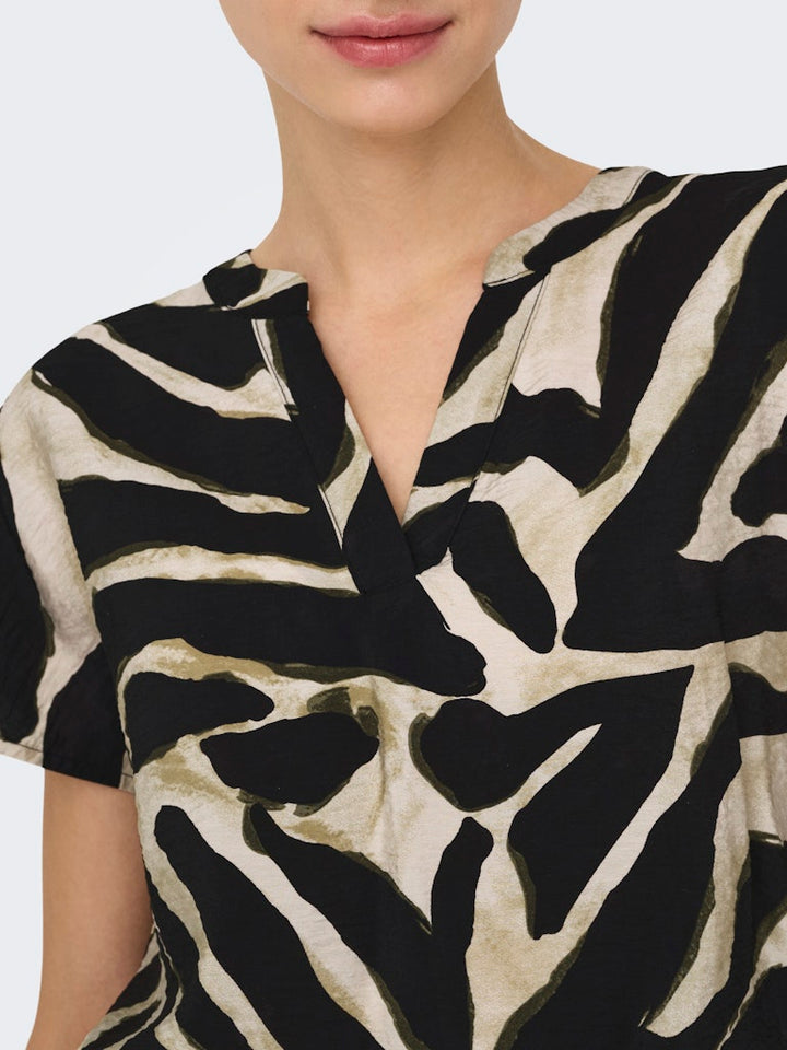 Jdyjasmine S/s Top Wvn - Zwart Dessin