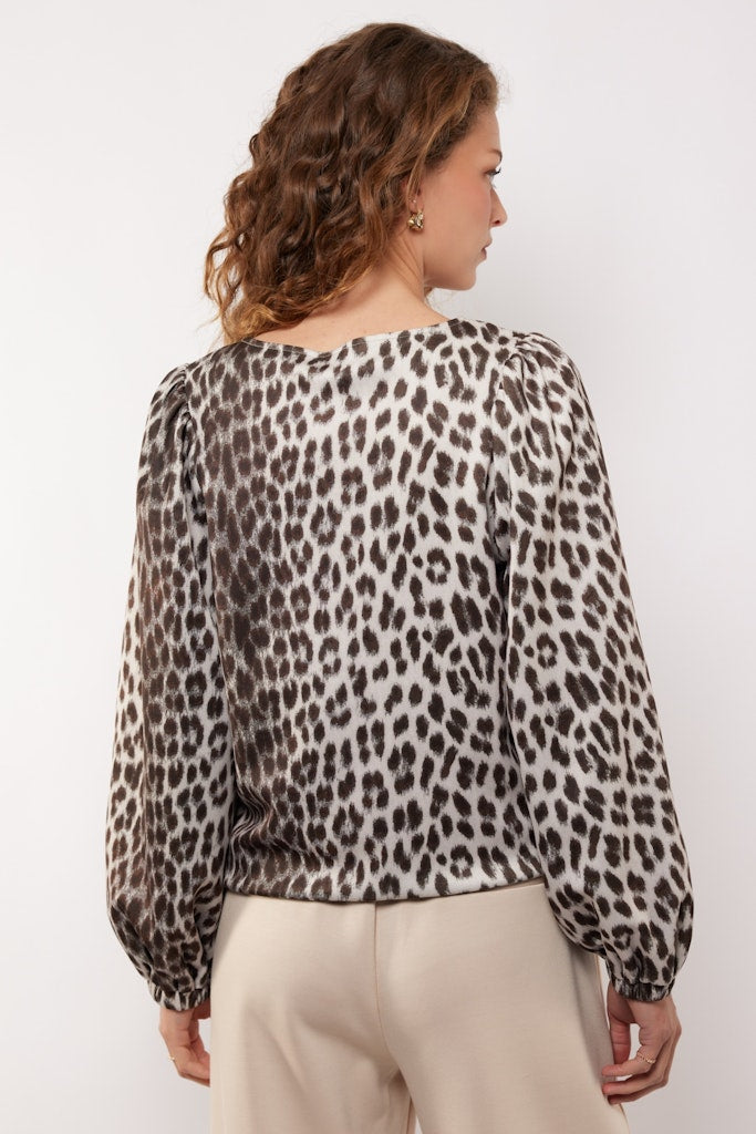 Bilie Top##7; 014757 Sand/oliv - Ecru Dessin