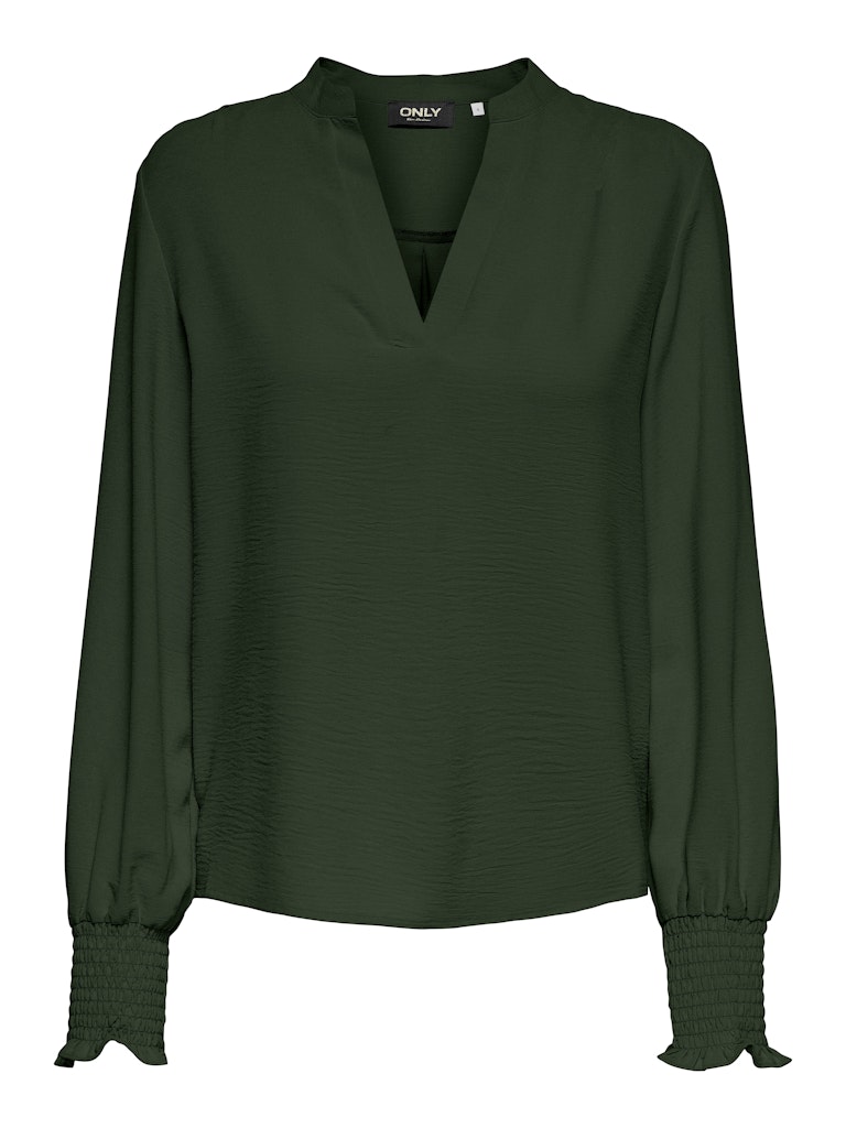 Onlmette V-neck Ls Smock Top Noos Wvn - Groen