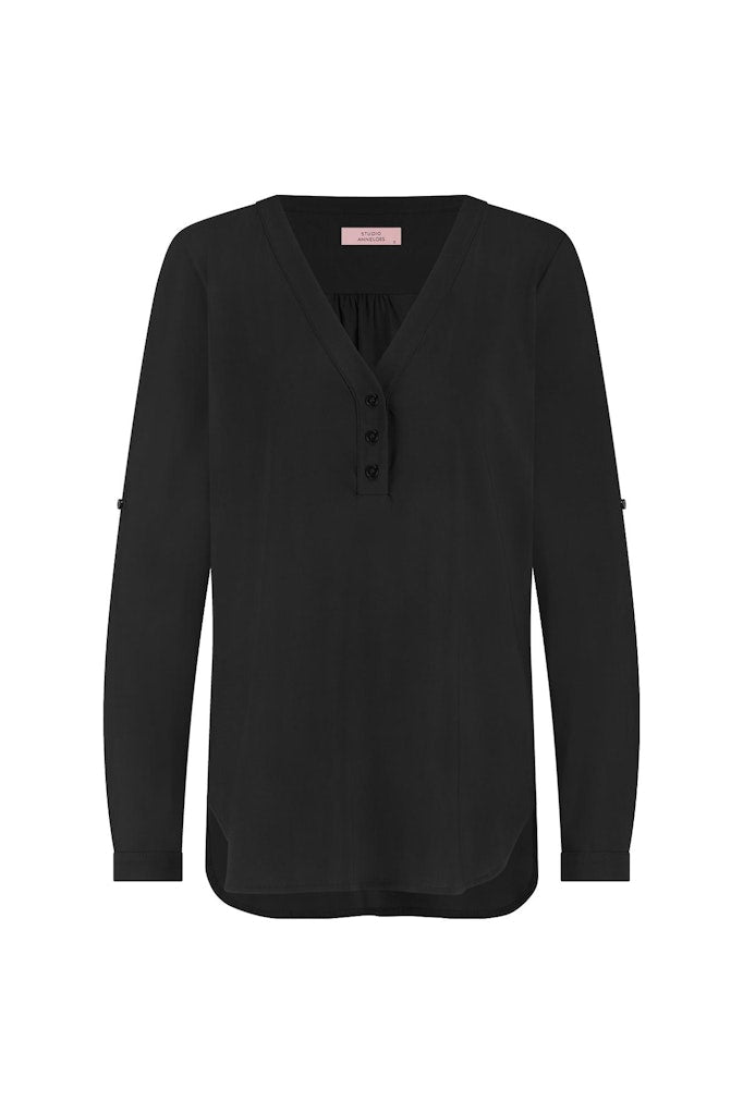 Evi Basic Blouse - Zwart
