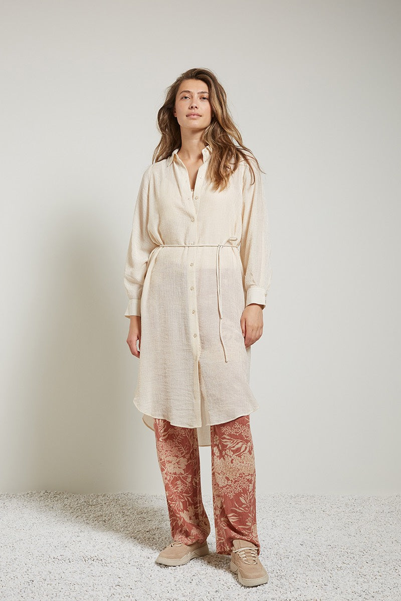 Shirt Dress With Structure - Zand