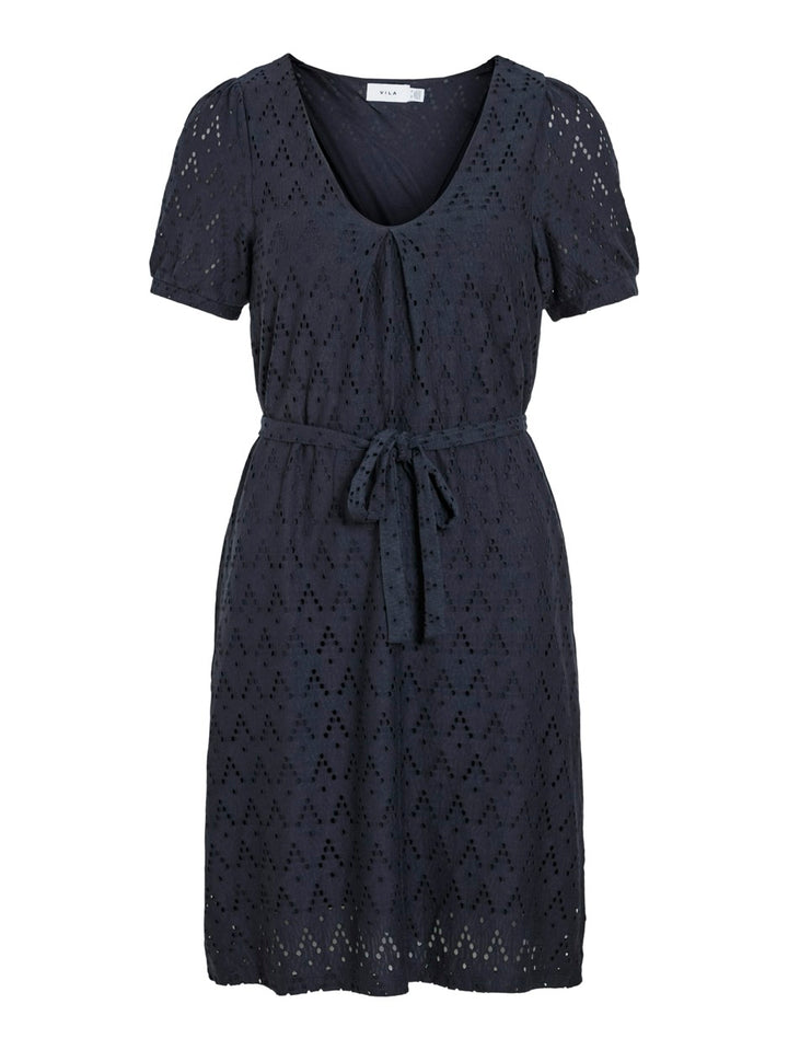 Viamalina V-neck S/s Dress/pb - Navy