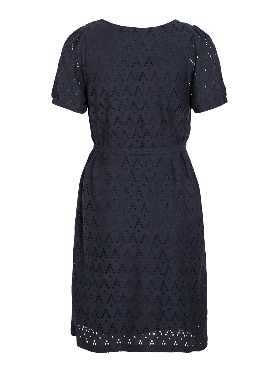 Viamalina V-neck S/s Dress/pb - Navy