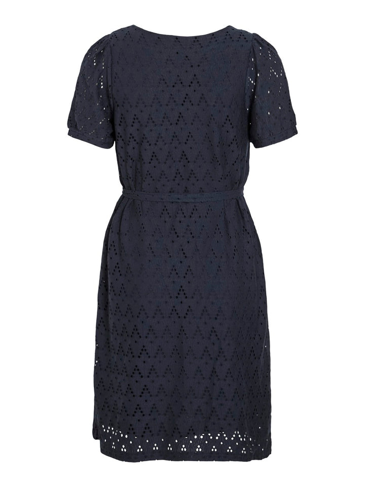 Viamalina V-neck S/s Dress/pb - Navy
