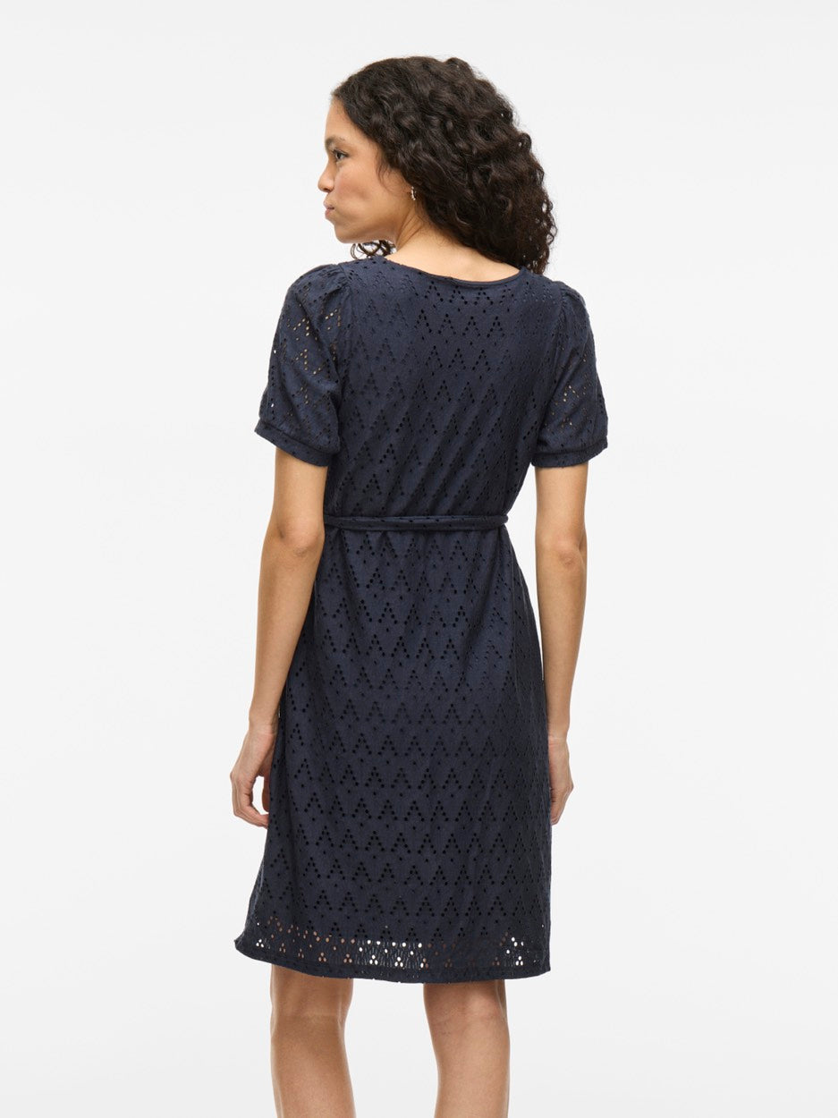 Viamalina V-neck S/s Dress/pb - Navy