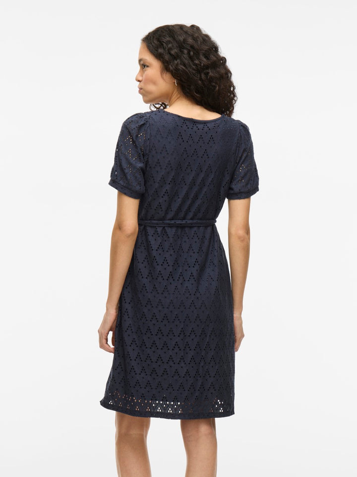 Viamalina V-neck S/s Dress/pb - Navy