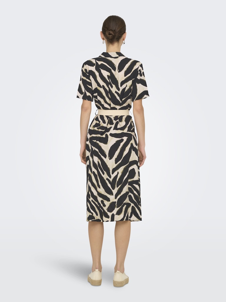 Jdyjasmine S/s Maxi Belt Dress Wvn - Zwart Dessin