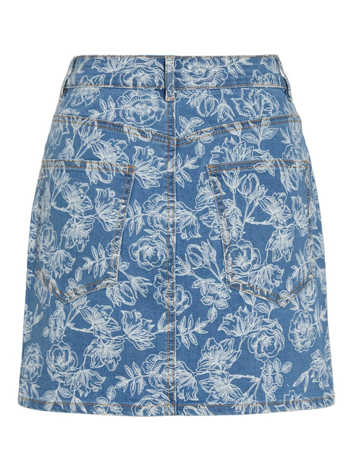 Vichia Hw Mini Flower Skirt - Blauw Dessin