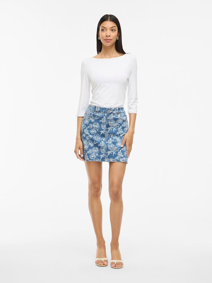 Vichia Hw Mini Flower Skirt - Blauw Dessin