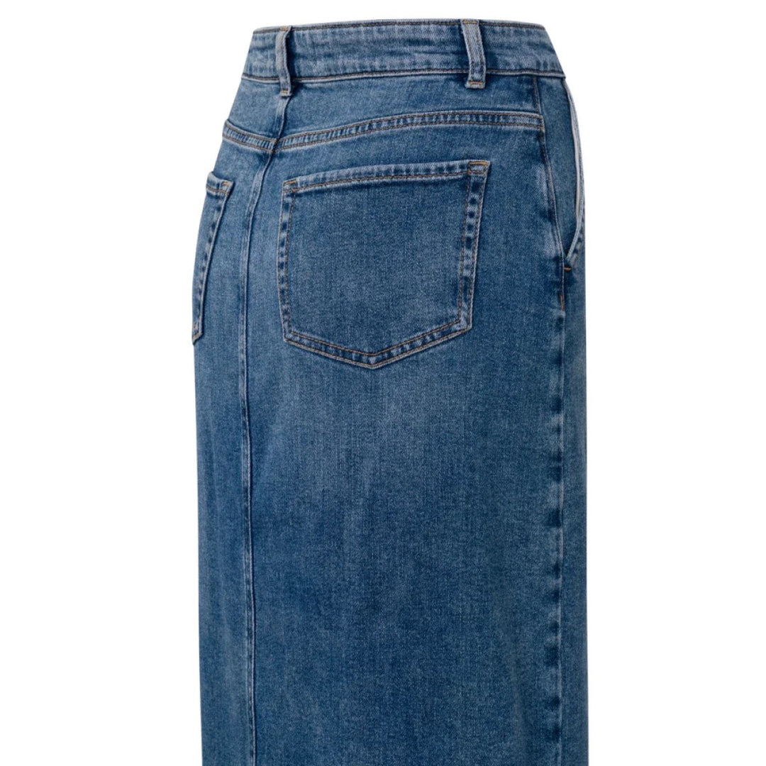 Denim Maxi Skirt W.slit - Blue Denim