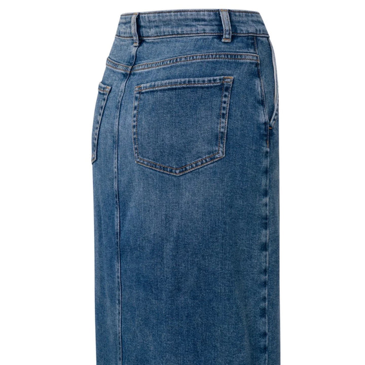 Denim Maxi Skirt W.slit - Blue Denim