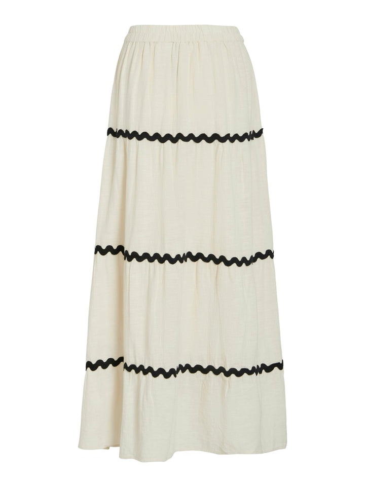 Vimanda Wavy Hw Maxi Skirt - Ecru Dessin