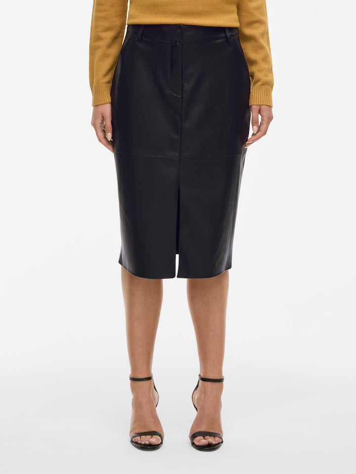 Vidagmar Hw Midi Coated Skirt - Noos - Zwart