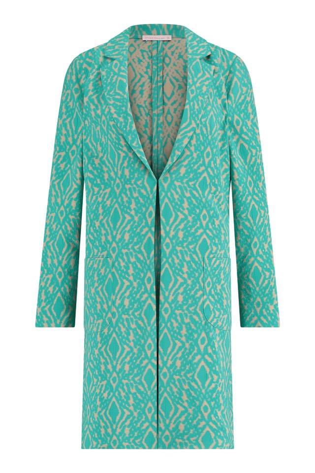 Josje Jacquard Blazer - Groen Dessin