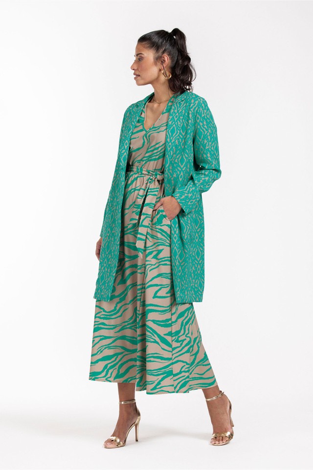 Josje Jacquard Blazer - Groen Dessin