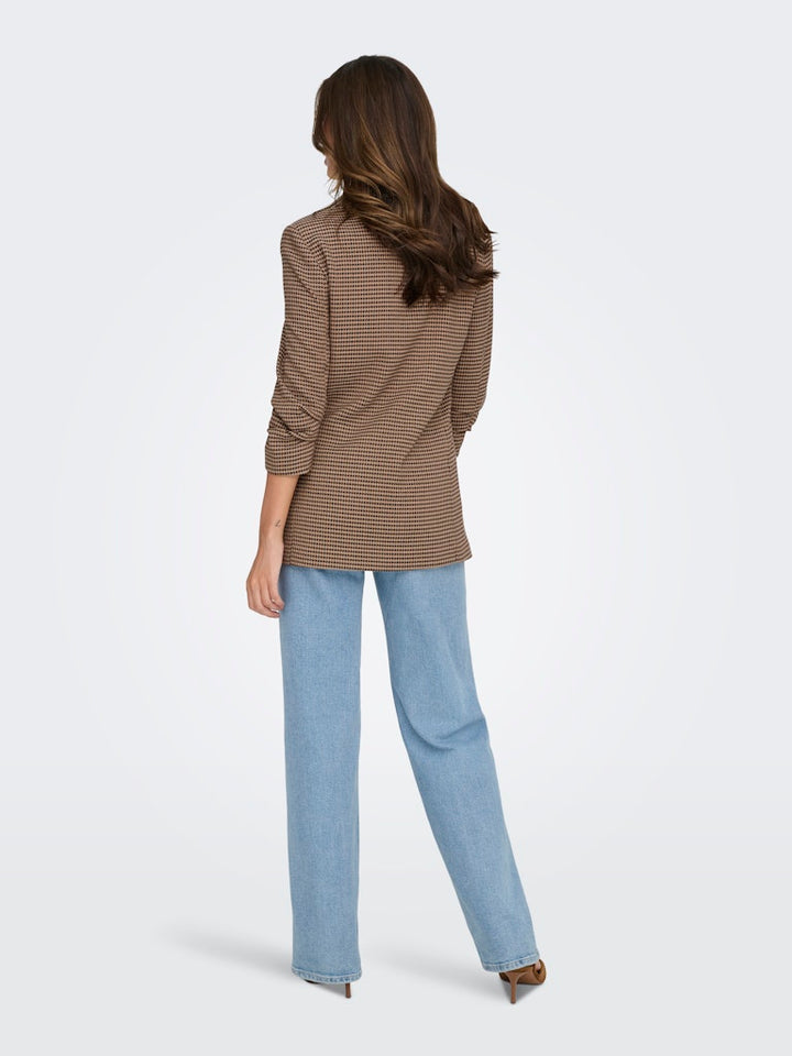 Onllettie Life 3/4 Check Blazer Tlr - Bruin Dessin