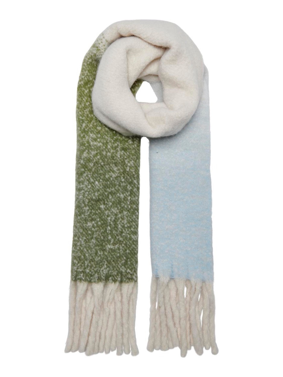 Onlbonnie Life Long Fringed Scarf C - Groen Dessin