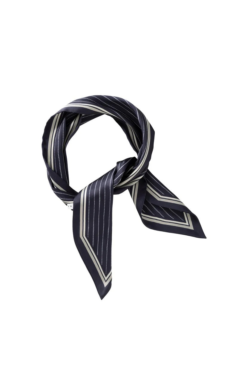 Striped Small Scarf - Kobalt