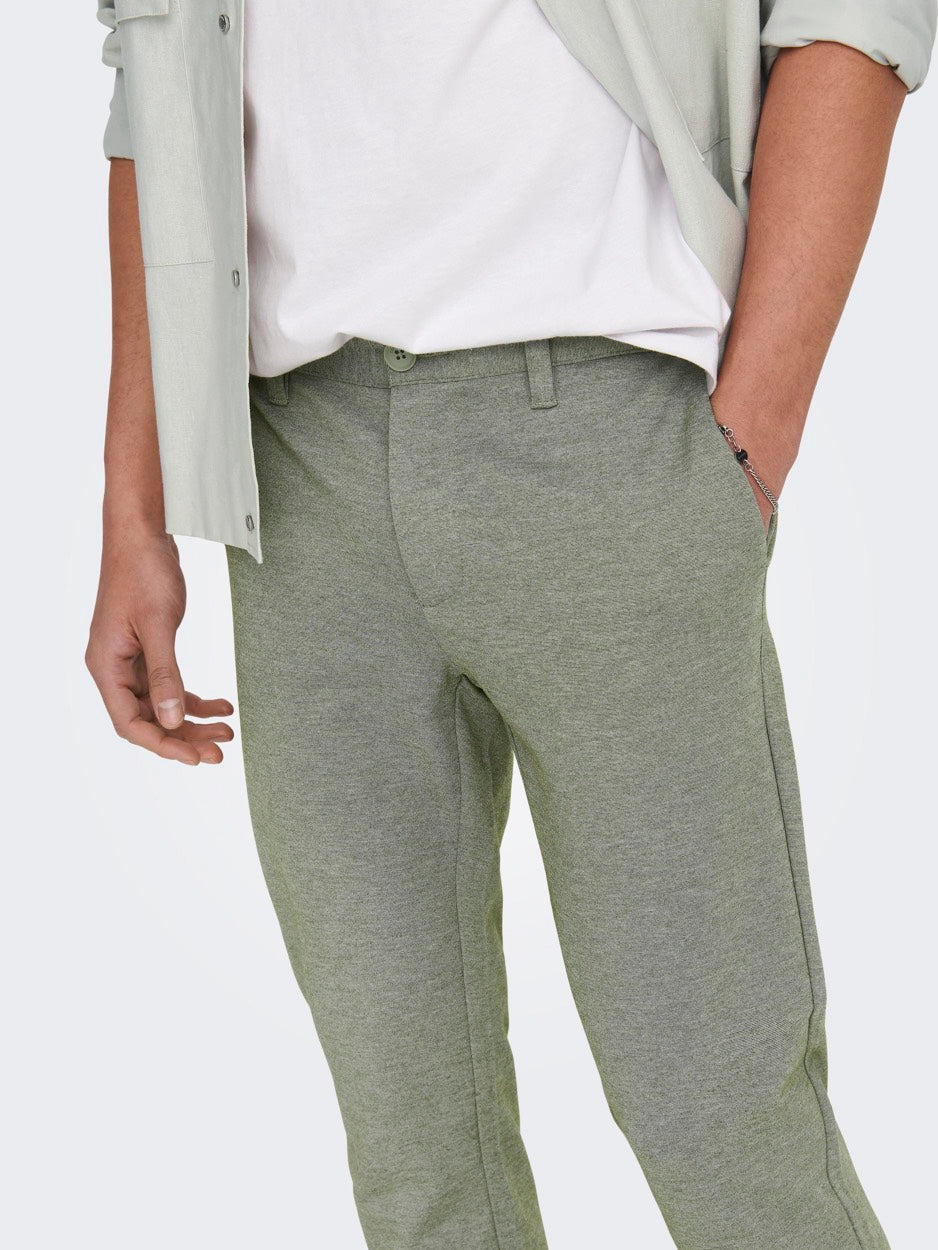 Onsmark Slim Tap 0209 Melange Pant - Olijf