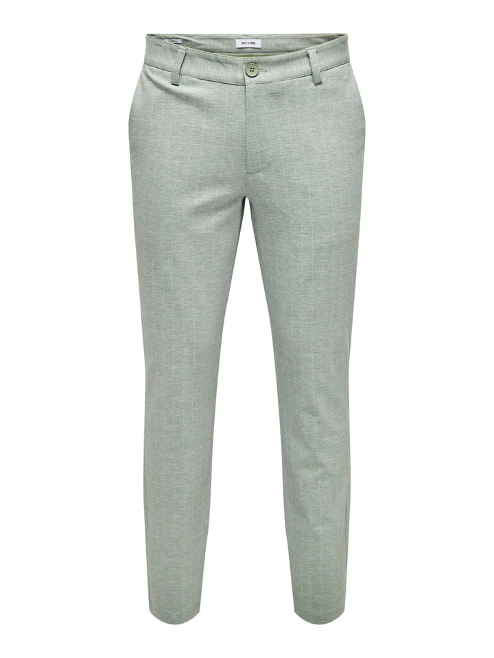Onsmark Slim 02093 Herringbone Pant - Groen Dessin
