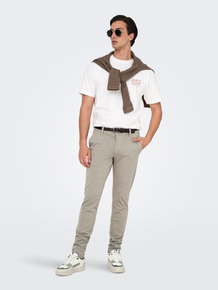Onsmark Slim Tap 0209 Melange Pant - Taupe