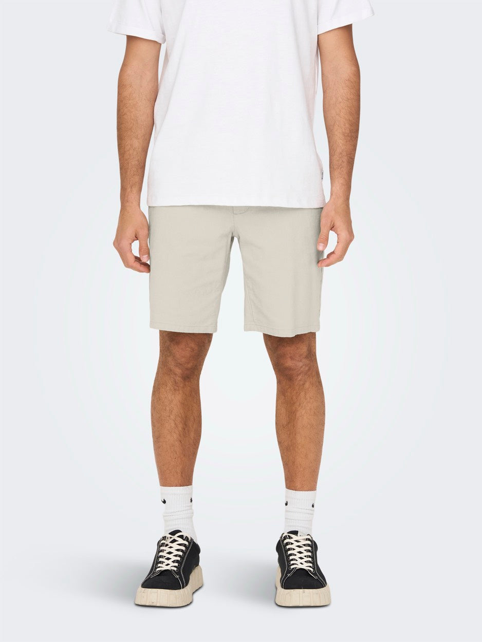 Onsmark 0011 Cotton Linen Shorts No - Beige