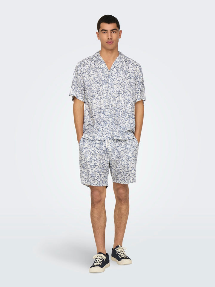 Onstel Dash Life Reg Aop Shorts - Wit Dessin