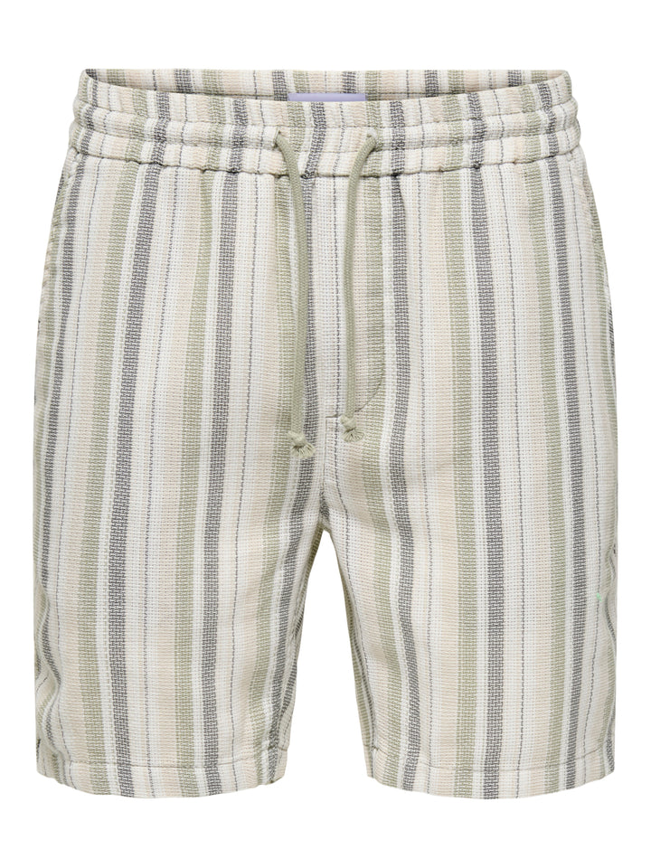 Onstrev Life Reg Struc Stripe Short - Groen Dessin