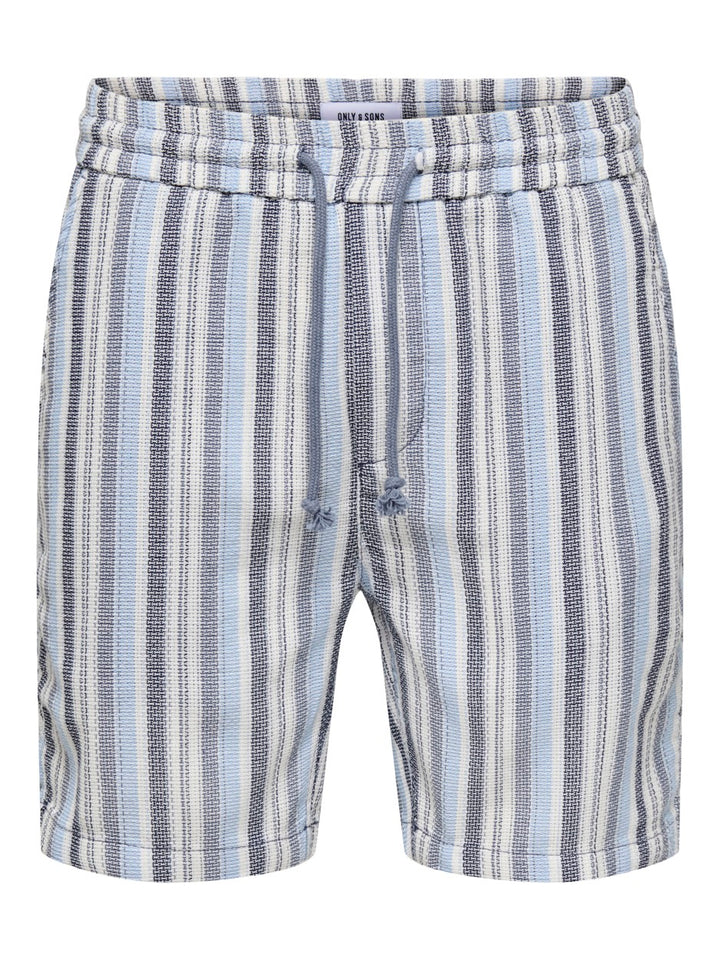 Onstrev Life Reg Struc Stripe Short - Blauw Dessin
