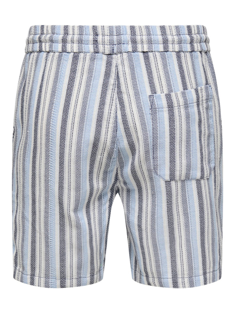 Onstrev Life Reg Struc Stripe Short - Blauw Dessin