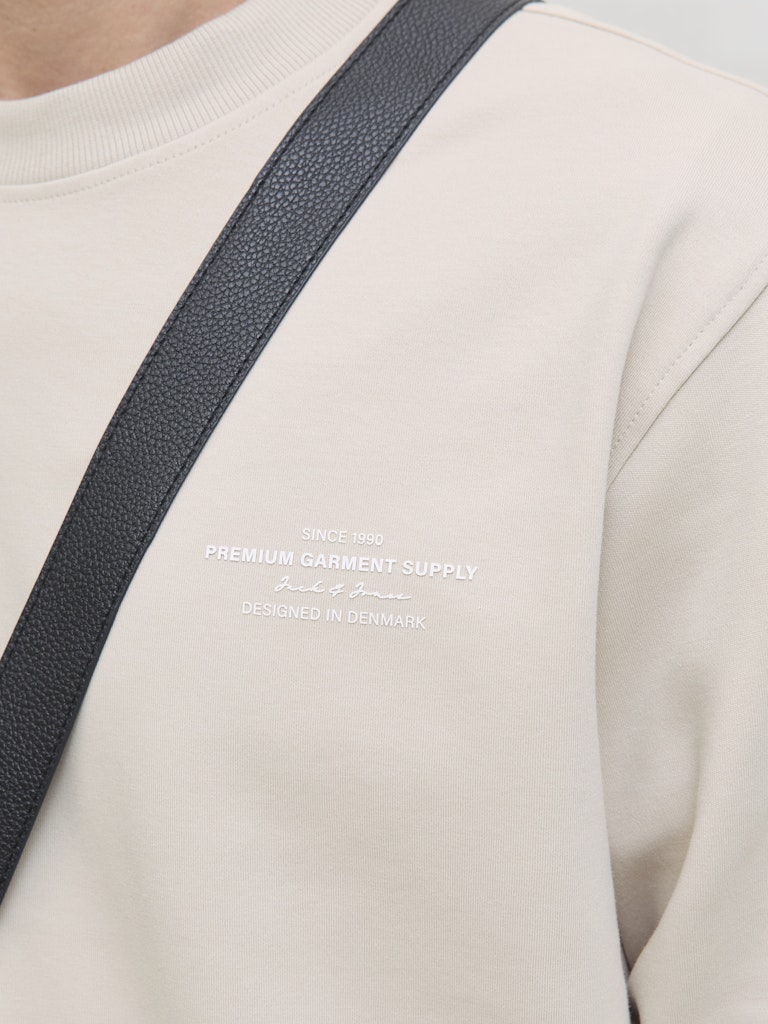 Jprblachad Branding Sweat Crew Neck Ln - Beige