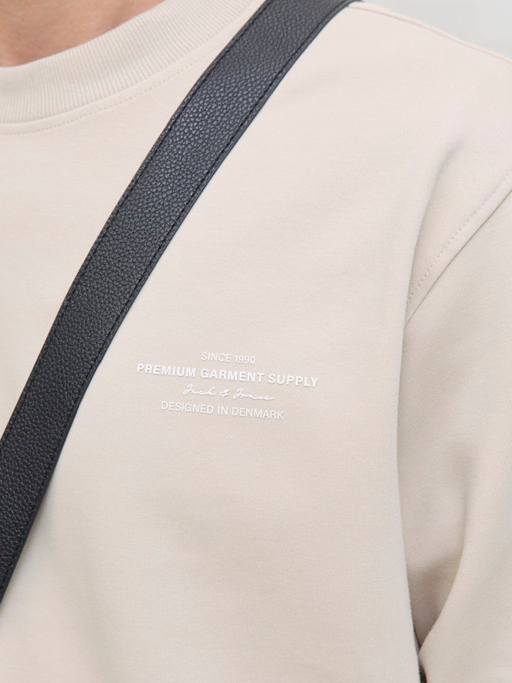 Jprblachad Branding Sweat Crew Neck Ln - Beige