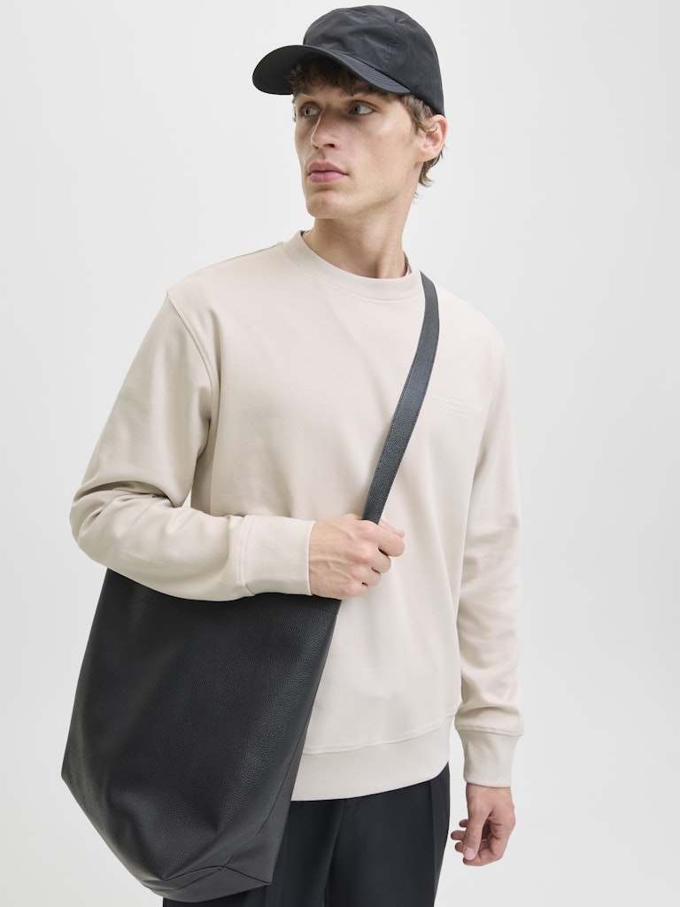 Jprblachad Branding Sweat Crew Neck Ln - Beige