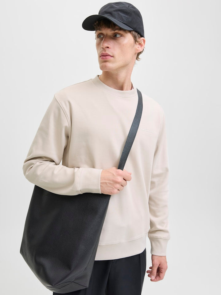 Jprblachad Branding Sweat Crew Neck Ln - Beige