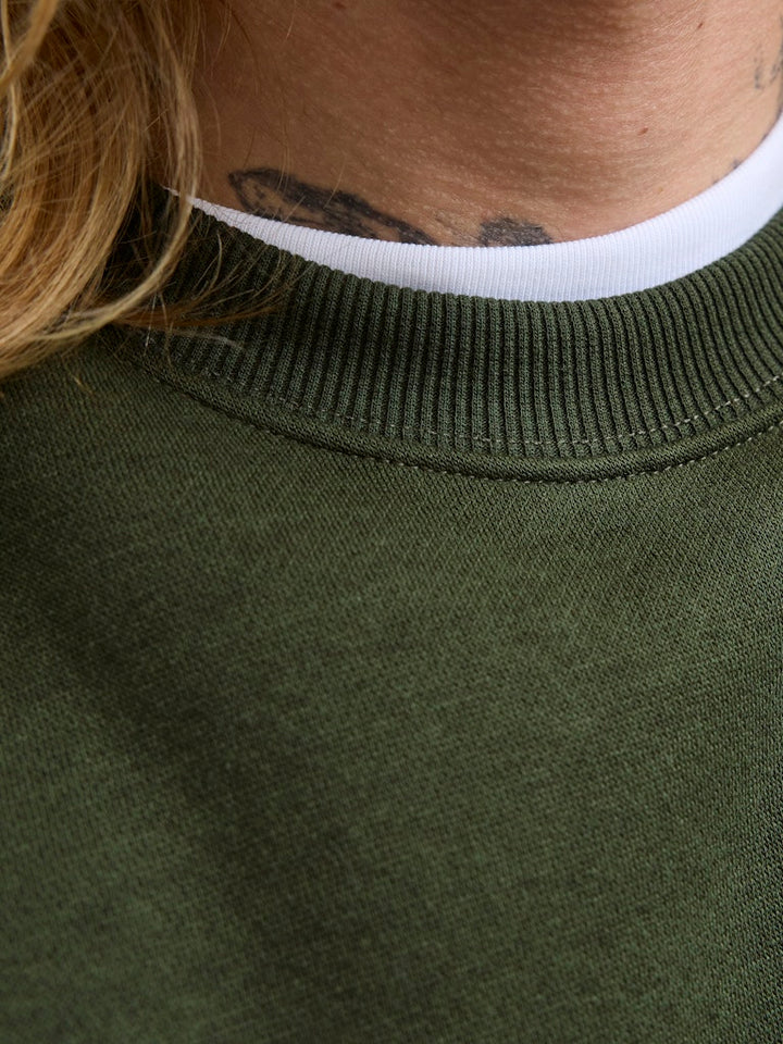 Jjebradley Sweat Crew Noos - Donkergroen