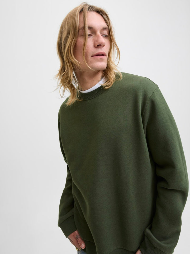 Jjebradley Sweat Crew Noos - Donkergroen