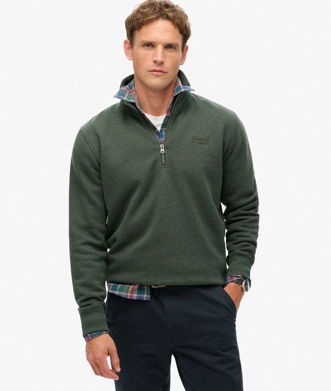 Hanly Zip Sweat - Donkergroen