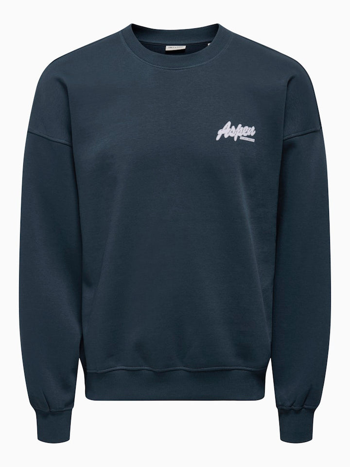 Onsceres Ski Ls Reg Crew Swe Cs - Navy
