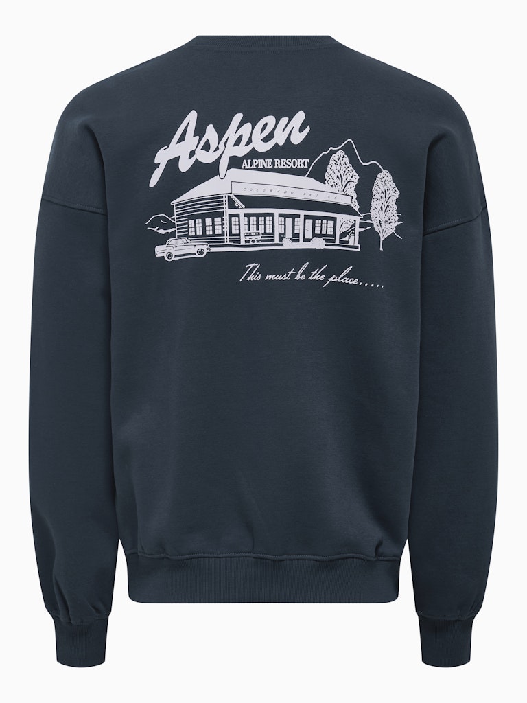 Onsceres Ski Ls Reg Crew Swe Cs - Navy