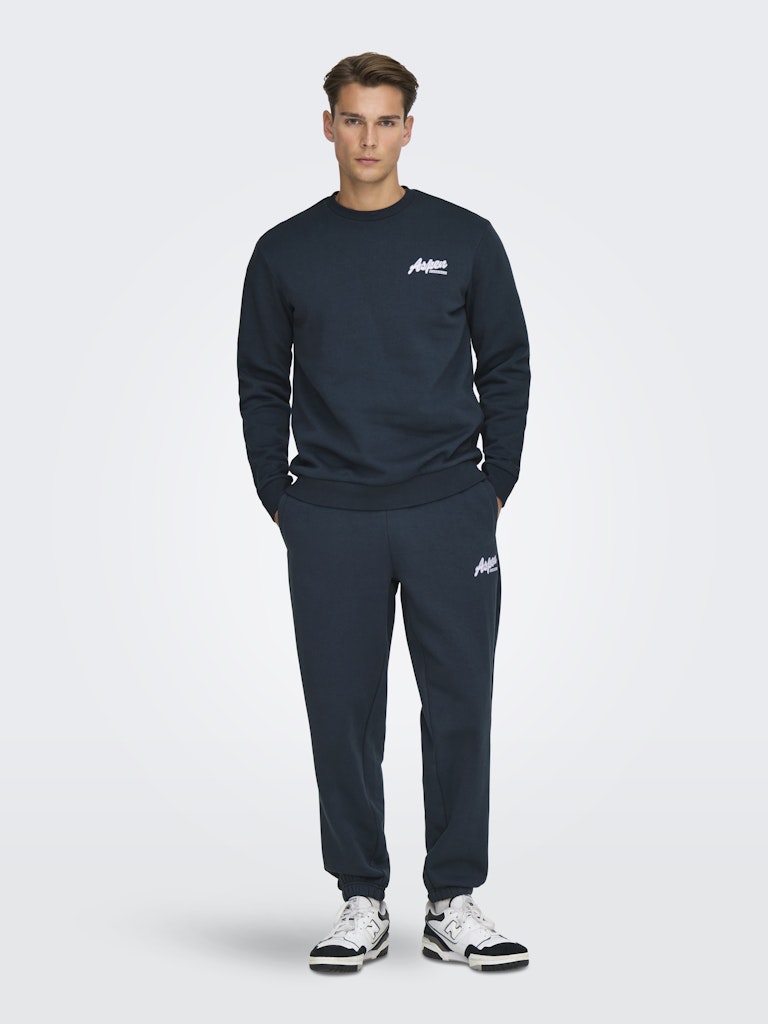 Onsceres Ski Ls Reg Crew Swe Cs - Navy
