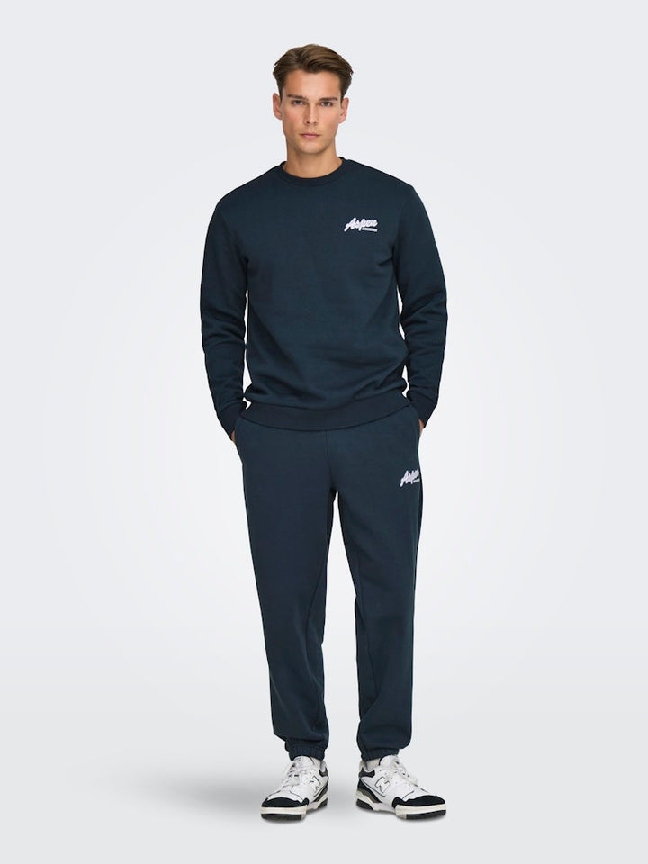 Onsceres Ski Ls Reg Crew Swe Cs - Navy