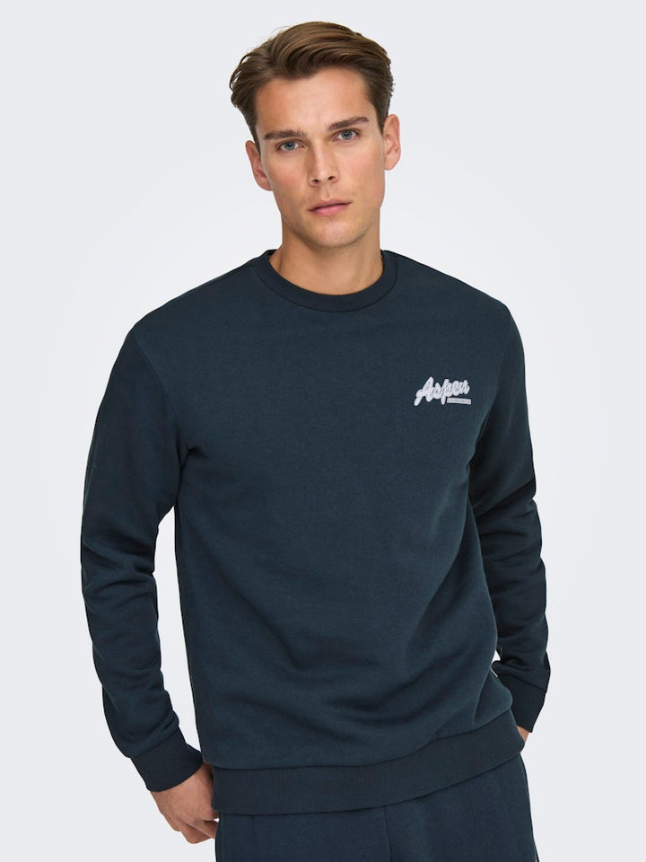 Onsceres Ski Ls Reg Crew Swe Cs - Navy