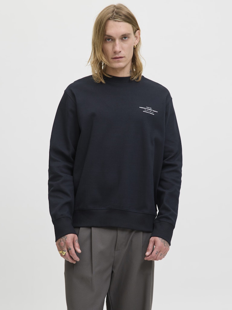 Jprblachad Branding Sweat Crew Neck Ln - Zwart