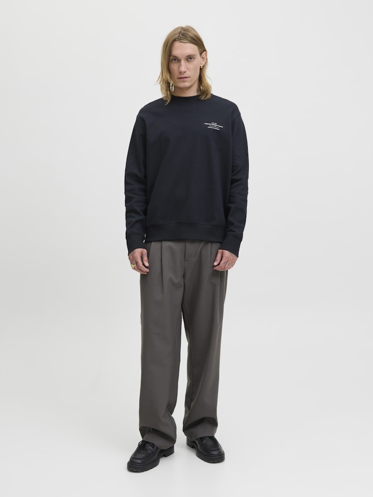 Jprblachad Branding Sweat Crew Neck Ln - Zwart