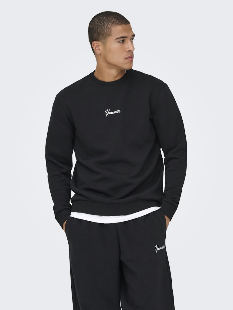 Onsceres Ski Ls Reg Crew Swe Cs - Zwart