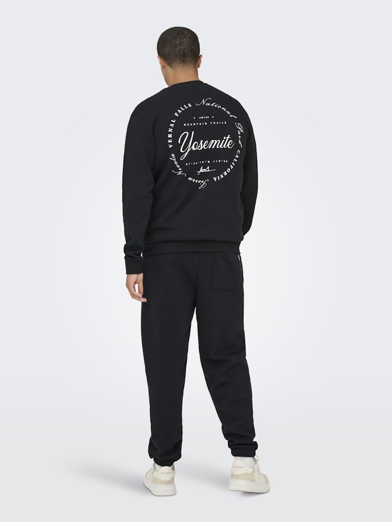 Onsceres Ski Ls Reg Crew Swe Cs - Zwart