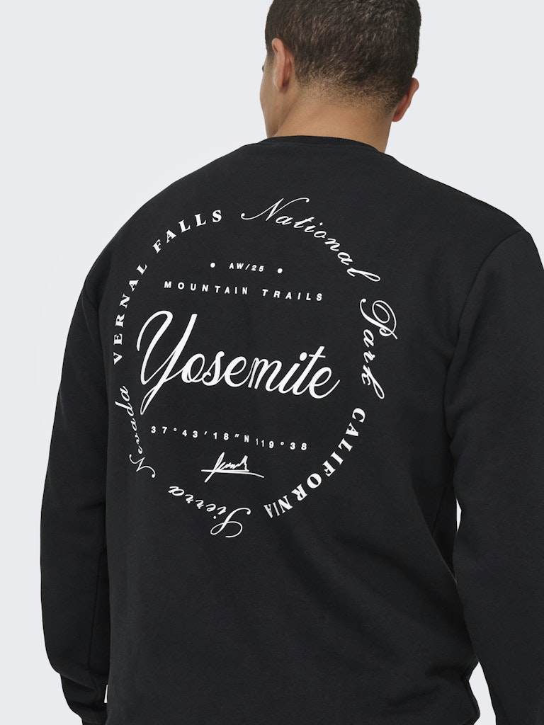 Onsceres Ski Ls Reg Crew Swe Cs - Zwart