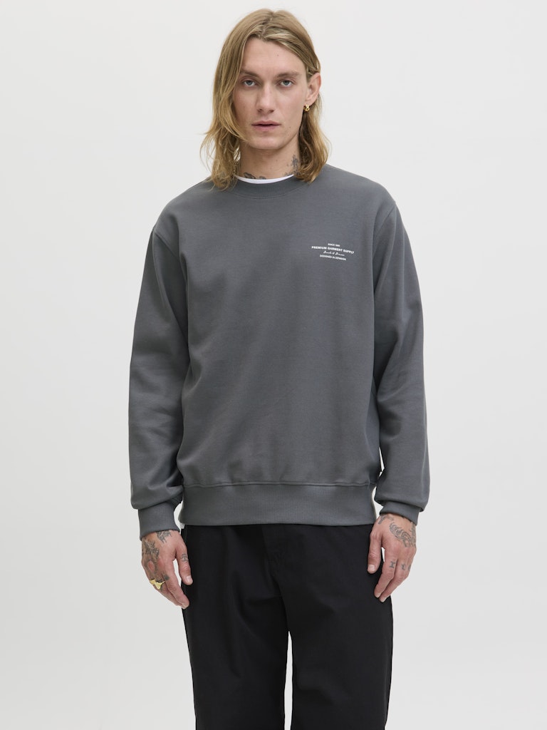 Jprblachad Branding Sweat Crew Neck Ln - Steel